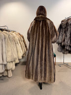 Raccoon Fur Coat, Full Length, Size L