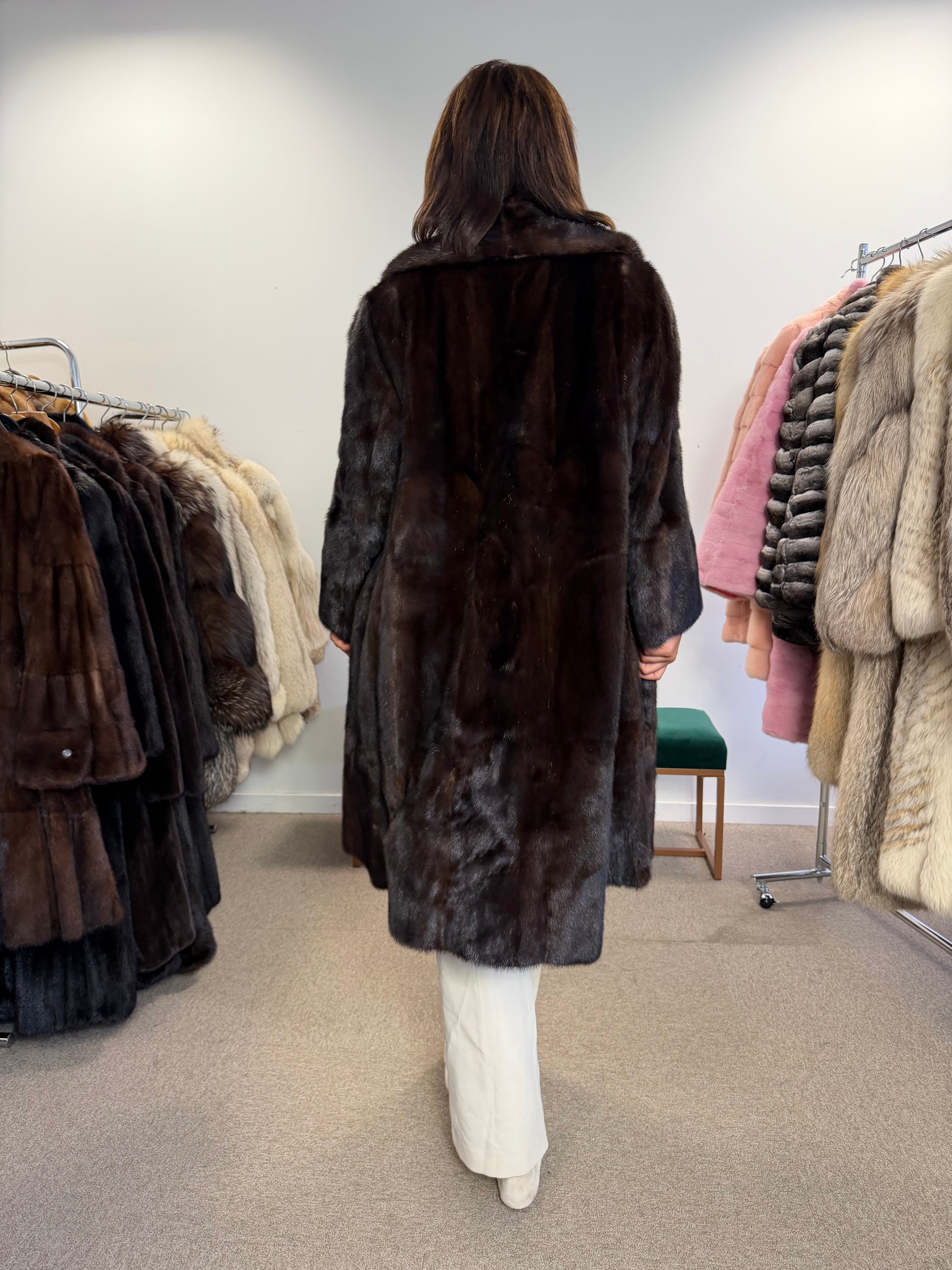 Mink Fur Coat, Brown, Medium