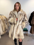 Fox Fur Coat, White Nordic, Oversized 3XL
