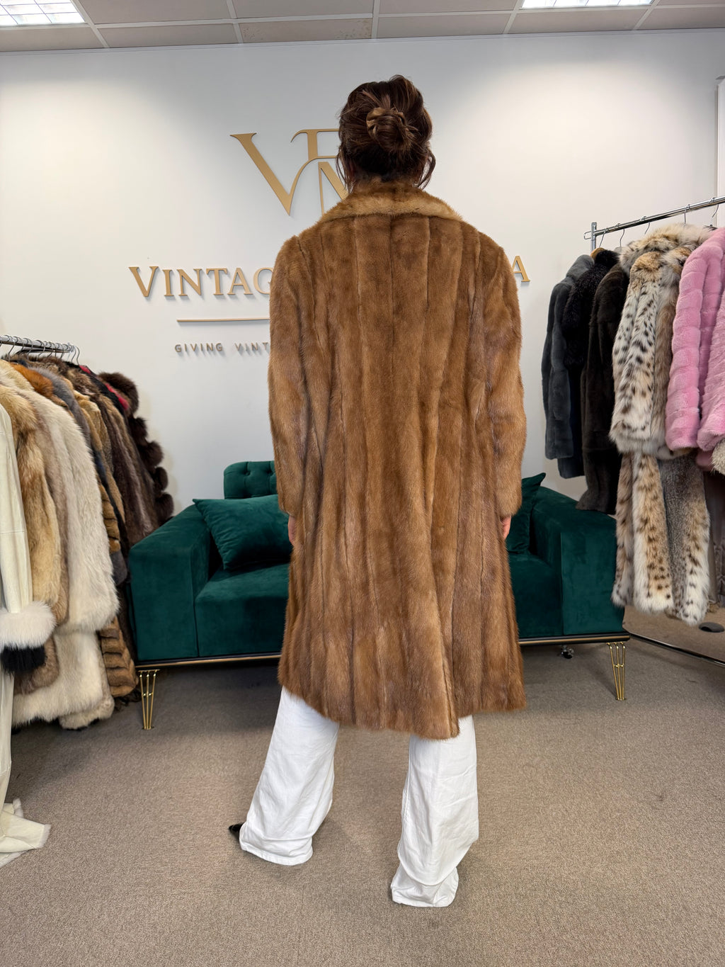 Pastel Mink Fur Coat, Medium