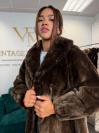 Sheared Beaver Fur Coat, Medium, Full Length