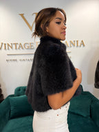 Dark Blue Mink Fur Jacket, M/L, New, Luxury Design