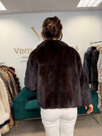 Dark Brown Mink Fur Jacket, Medium, Short