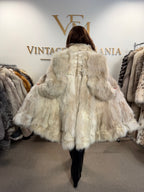 White Fox Fur Coat, Fluffy Swinger, Light