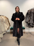 Mink Fur Coat, Dark Brown, Full Length, Size XL