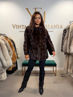 Brown Mink Fur Jacket, XL, Short
