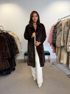 Mink Fur Coat, Brown Pieced, Medium