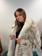 White Fox Fur Coat, Size XL