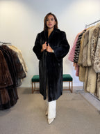 Black Mink Fur Coat, Size M, rare find