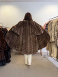 Mink Fur Coat, Brown Sheared Swinger, One Size