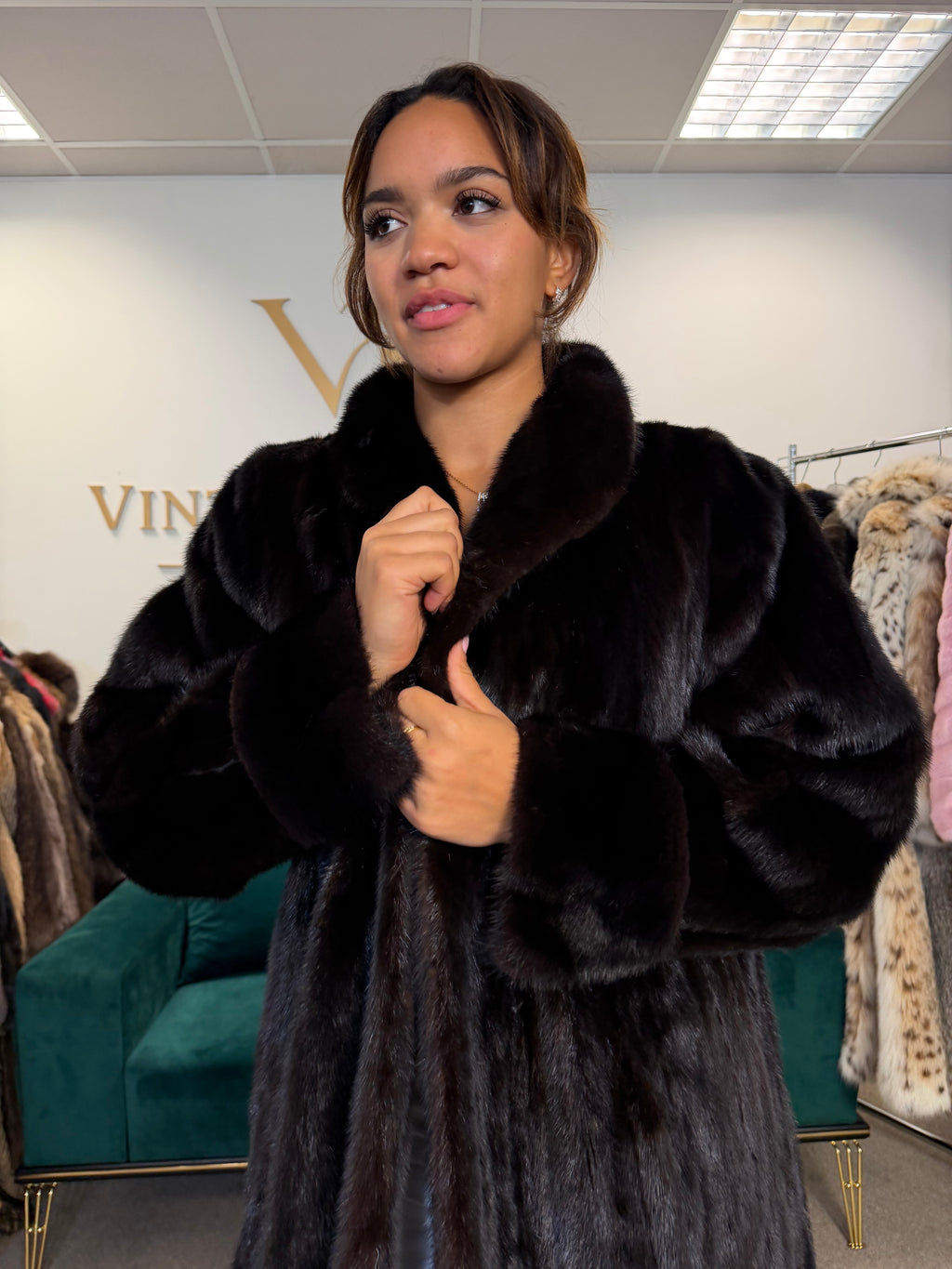 Dark Brown Mink Fur Coat, M/L, Frankfurt