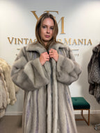 Grey Mink Fur Coat, Swinger, Full Length, Fits up to 5XL