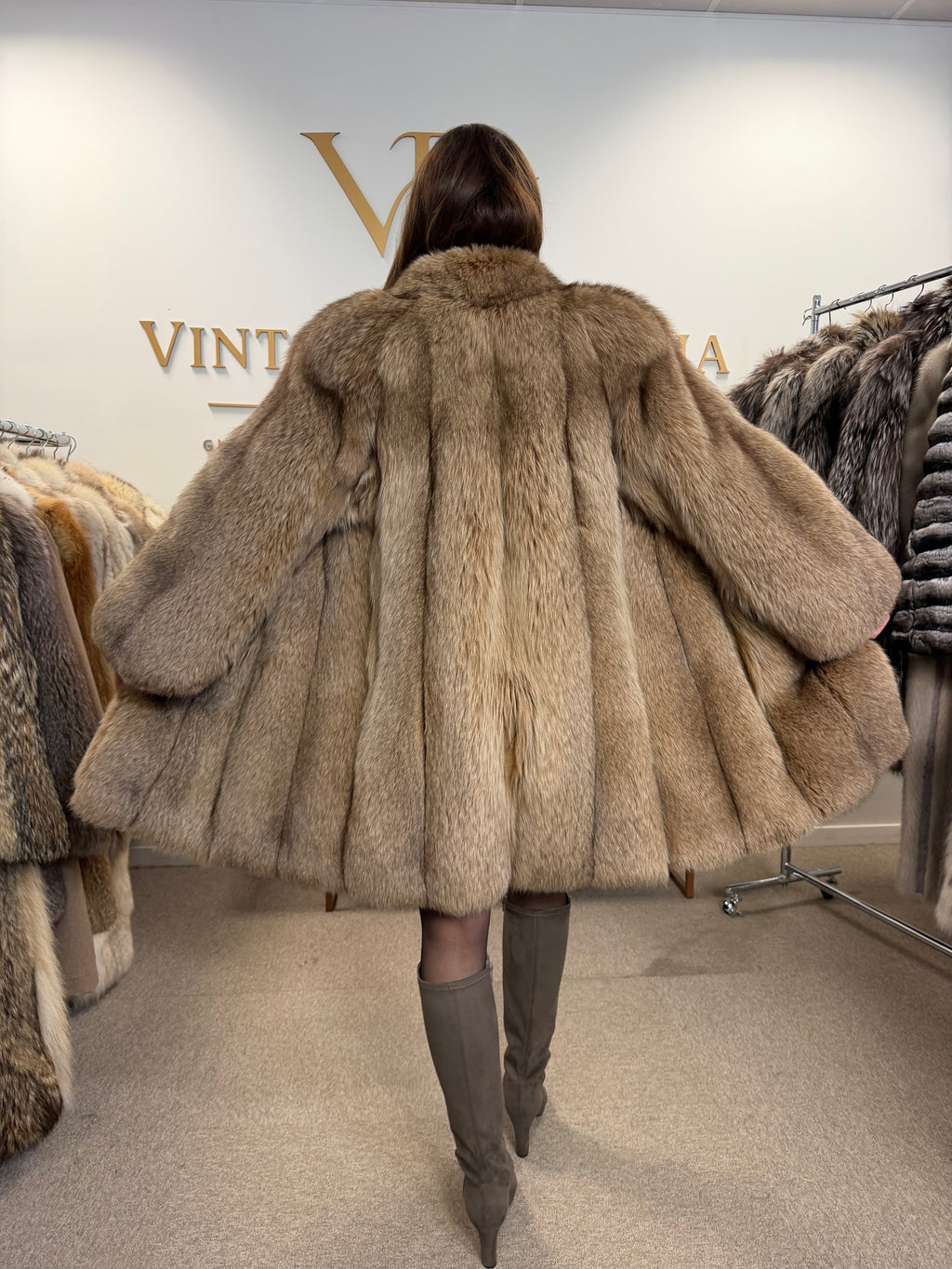 Soft Brown Fox Fur Coat, Medium, Super Soft