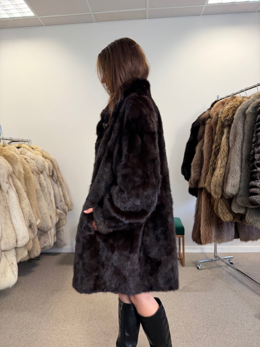 Brown Mink Fur Jacket, XL, Wagner Pelzhaus