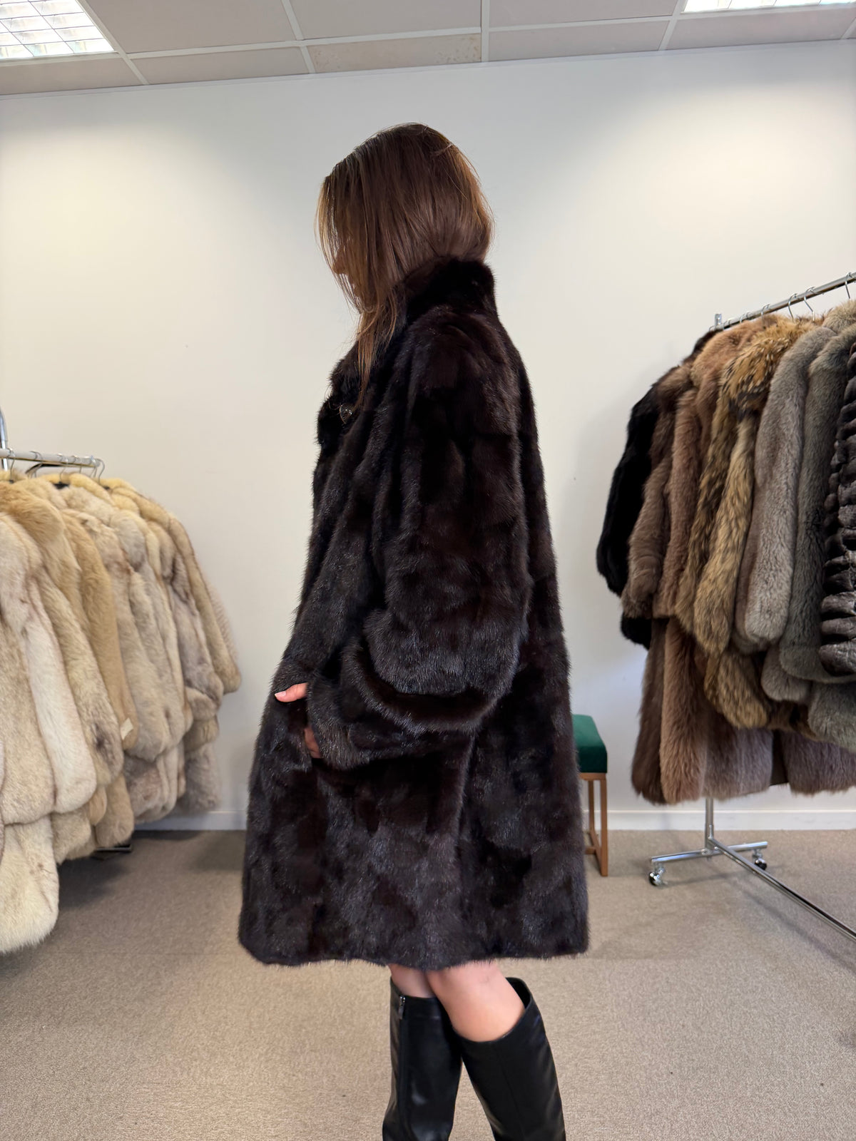Brown Mink Fur Jacket, XL, Wagner Pelzhaus