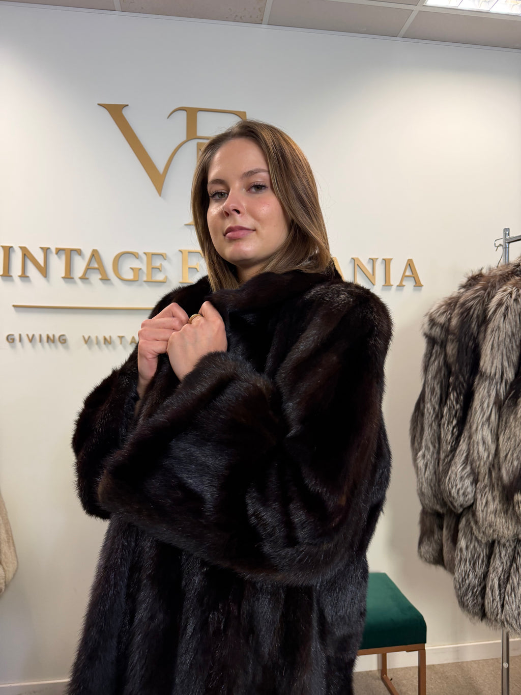 Brown Mink Fur Coat, Swinger, Milan, Fits up to 3XL