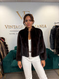 Dark Brown SAGA Mink Fur Jacket, Medium, Short