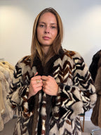 Unique Mink Fur Jacket, Mixed Pelt, speacial Design