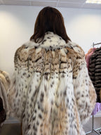 Lynx Fur Coat, Rare Luxury, White reflection, Oversized up tk 3XL