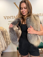 Crystal Fox Fur Vest, Medium, Fluffy