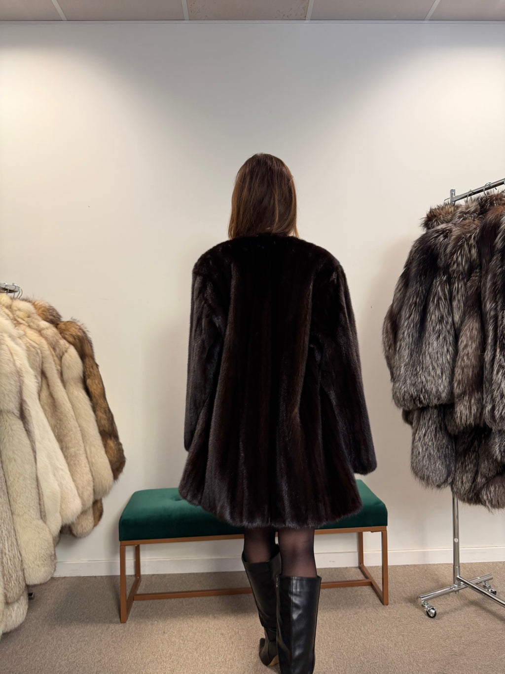 Mink Real Fur Jacket, Neckless Style, New