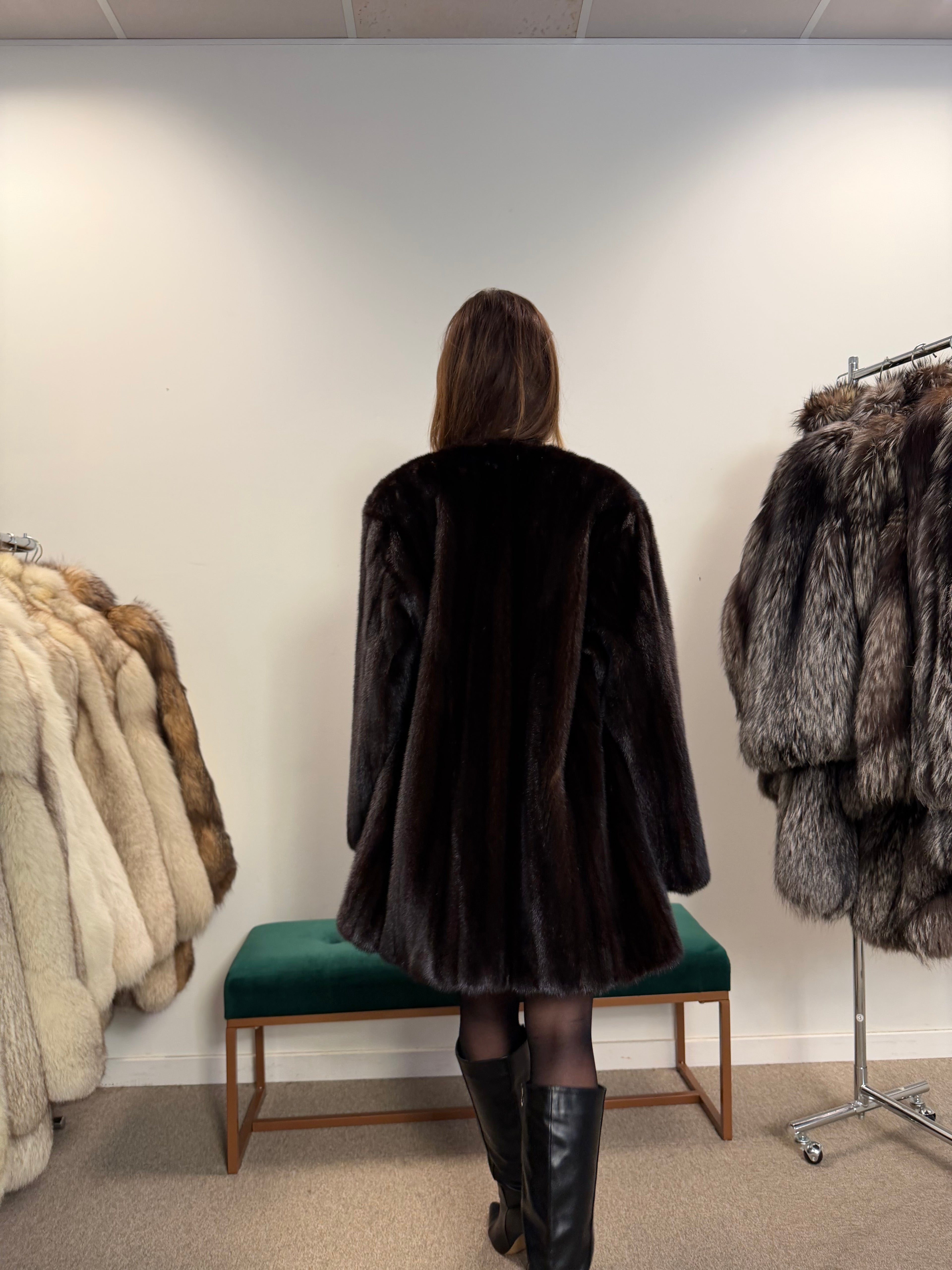 Mink Real Fur Jacket, Neckless Style, New