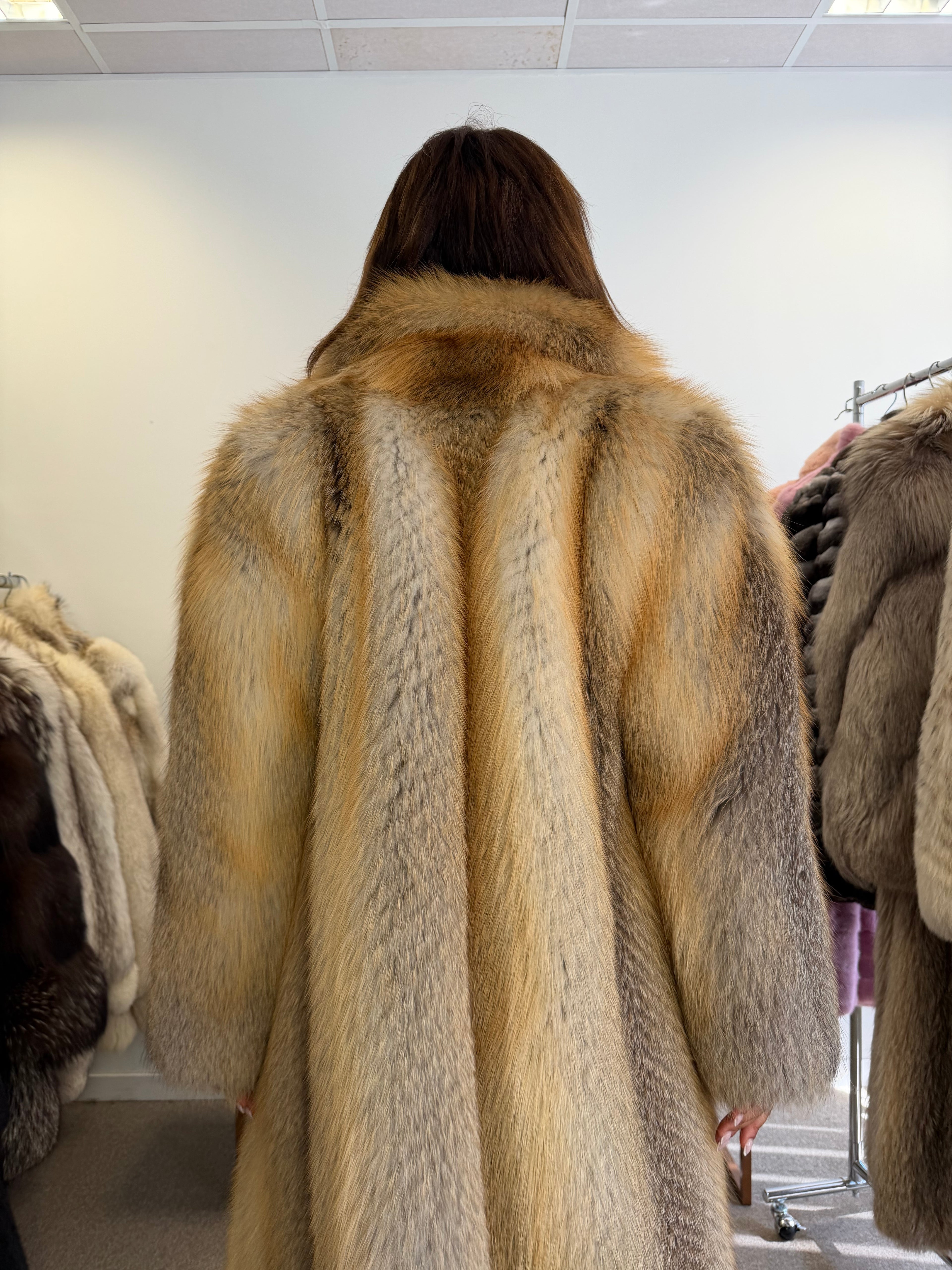 Golden Island Fox Fur Coat, SAGA FOX, luxury XXL