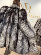 Silver Fox Fur Coat, Large, Ankershoffhem luxury brand