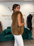 Light Brown Fox Fur Vest, Medium, Vintage