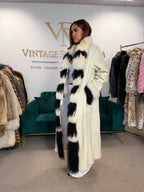 Shearling Sheepskin Coat with Fox & Shearling Collar, Medium, Full Length