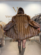 Pastel Mink Fur Jacket, Medium, Luxury Collar