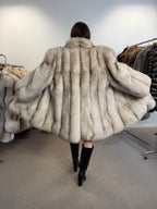Fox Fur Coat, White Nordic, Oversized 3XL