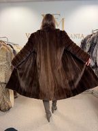 Brown Sheared Mink Fur Coat, Large, High Quality