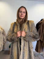 Grey Fox Fur Coat, Medium, Outlet