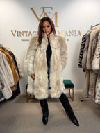White Fox Fur Coat, Fluffy Swinger, Light