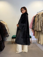 Black Mink Fur Coat, Size M, rare find