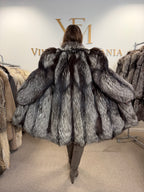 Silver Fox Fur Coat, Large, Ankershoffhem luxury brand