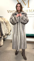 Grey Mink Fur Coat, Swinger, Full Length, Fits up to 5XL