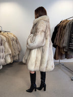 Fox Fur Coat, White Nordic, Oversized 3XL