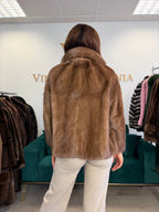 Short Brown SAGA Mink Fur Jacket, M/L