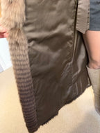 Fluffy Brown Fox Fur Coat, Medium, Extra Full Length, trimmed fur