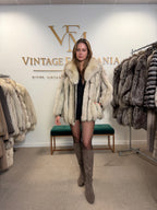 White Fox Fur Coat, Small-Medium, Leather, Outlet