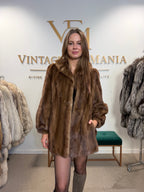 Pastel Mink Fur Jacket, Medium, Luxury Collar