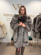 Silver Fox Fur Coat, Medium, Fluffy Soft