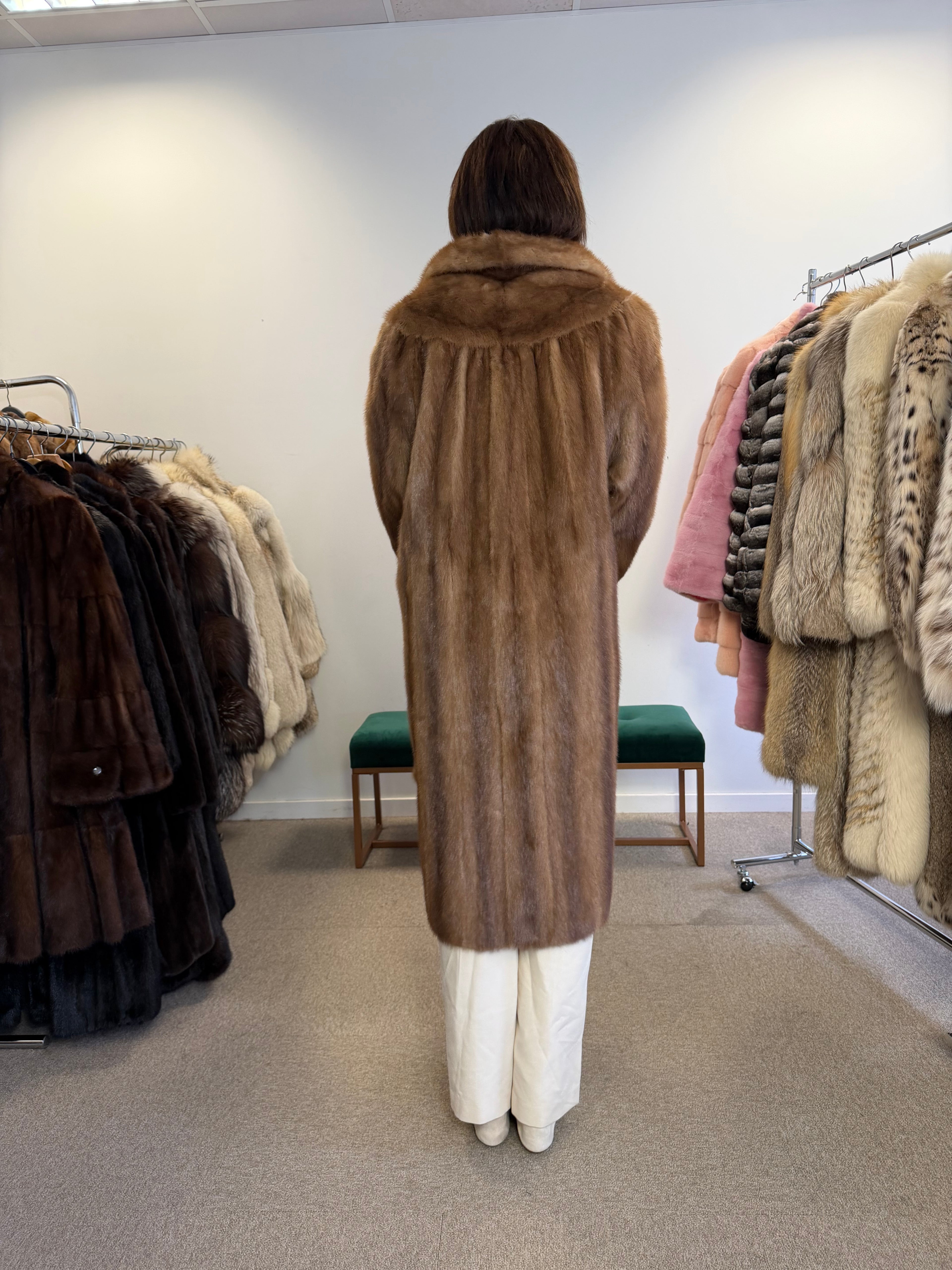 Mink Fur Coat, Pastel Swinger, Large