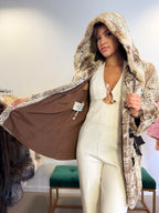 Luxury Mink Fur Coat, Sheared Hooded, Size M
