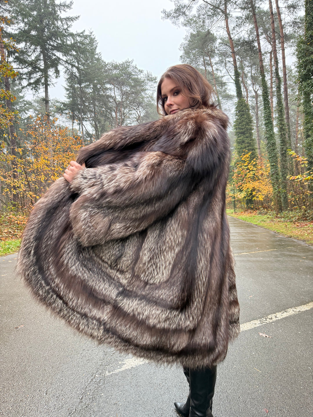 Reserved Silver fox coat