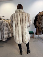 Fox Fur Coat, White Nordic, Oversized 3XL