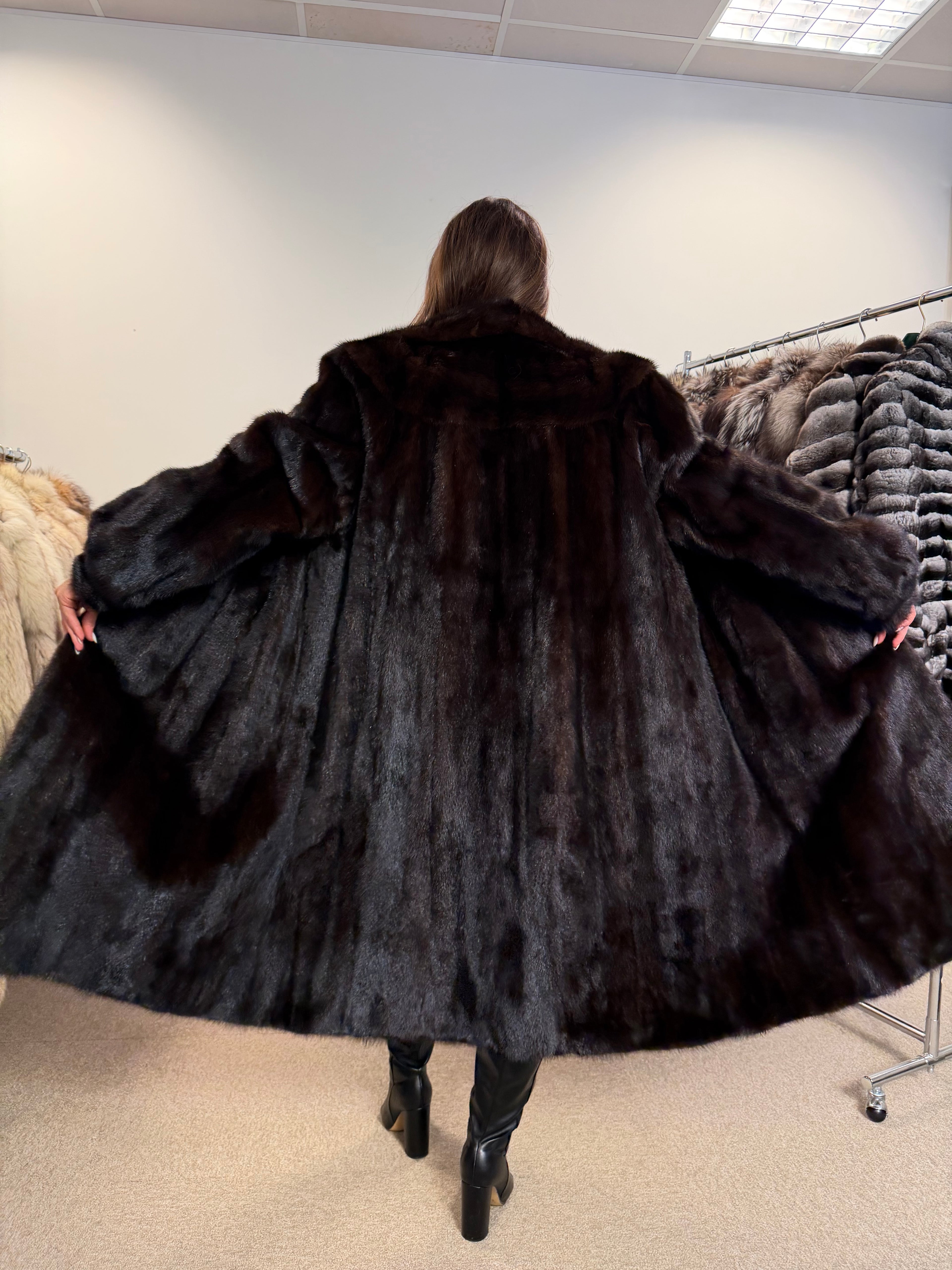 Mink Fur Coat, SAGA, Size XXL