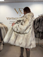 White Fox Fur Coat, 4XL, Swinger, Luxury